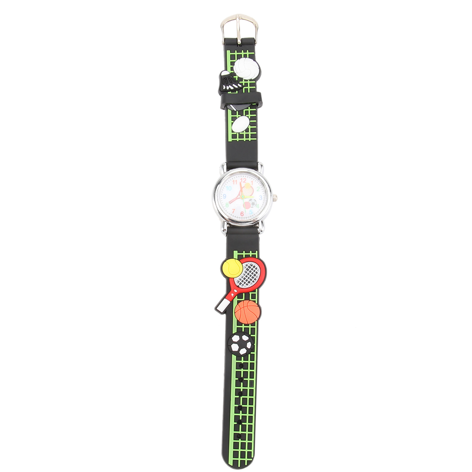 Luxury Watch Kids - 3D-Tennisschläger-Kinderuhr mit verstellbarem Armband, komfortables, leichtes