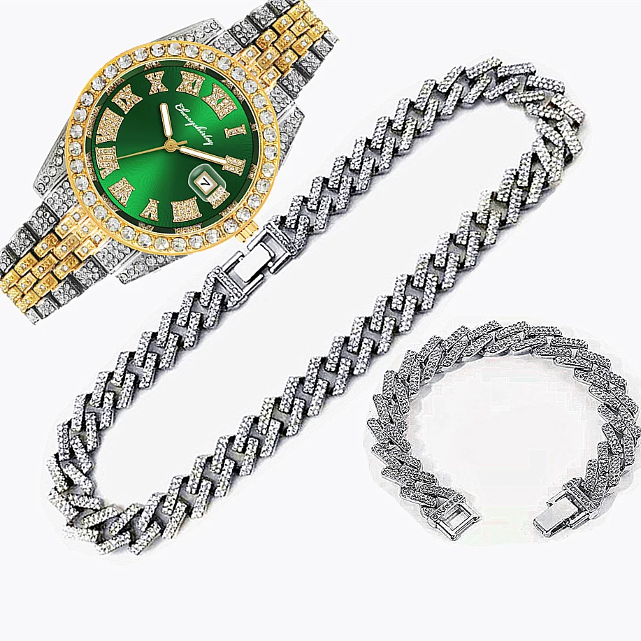 Luxury Watch Miami - 3 stücke Luxus Iced Out Uhr