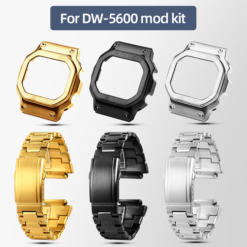 Casio Watch G-Shock Dw-5600 - Metall-Uhrengehäuse-Armband-Mod-Set für Casio 3299 DW-5600 GM-5600
