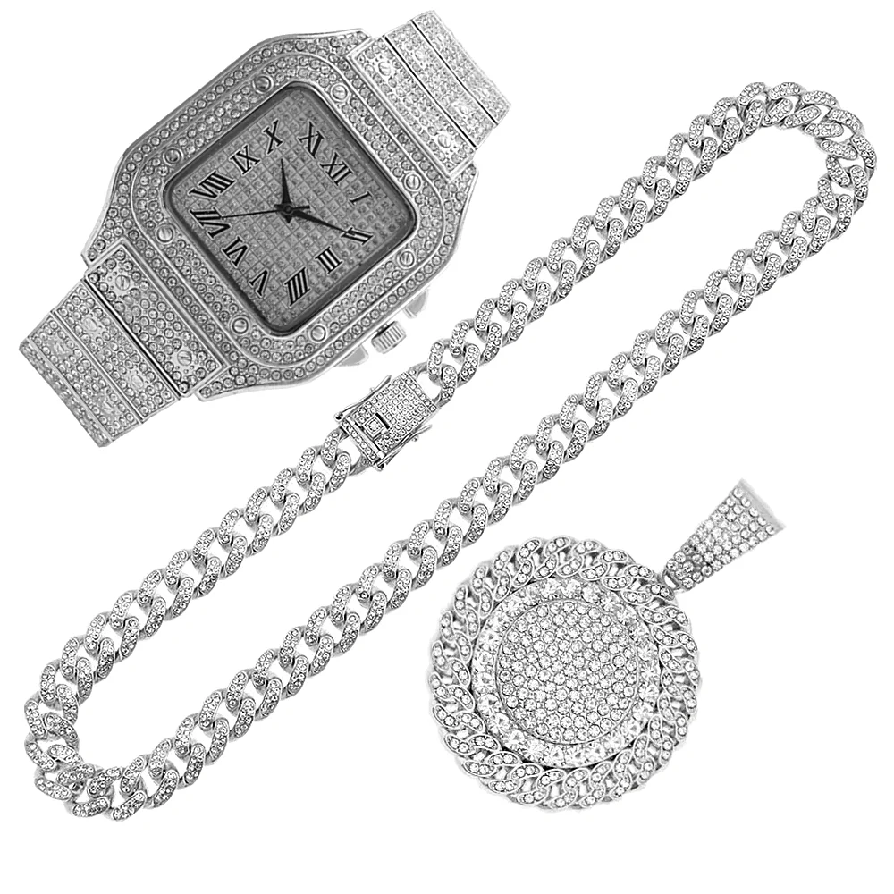 2er-Set Iced Out Uhren-Halsket – Luxury Watch Miami Bewertung und Preis