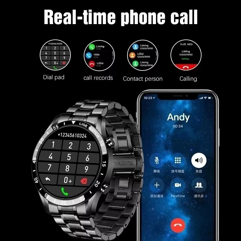 LIGE Neue Bluetooth Anruf Smar – Luxury Watch On Wrist Bewertung und Preis