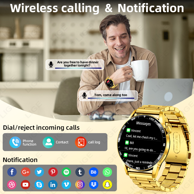 LIGE Luxus Smart Uhr Für Mann  – Luxury Watch On Wrist Bewertung und Preis